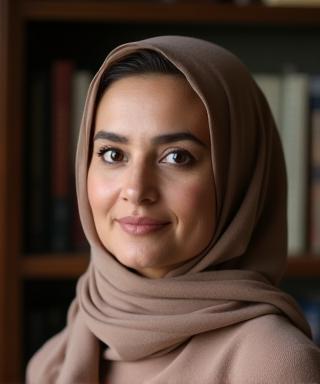 Professional portrait of author Dr. Amina Khalid