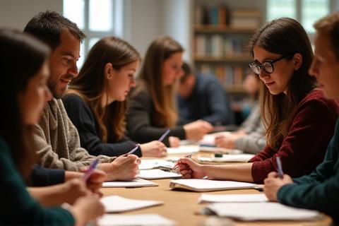 Group participating in a creative writing workshop