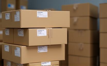 Stack of boxes for book distribution